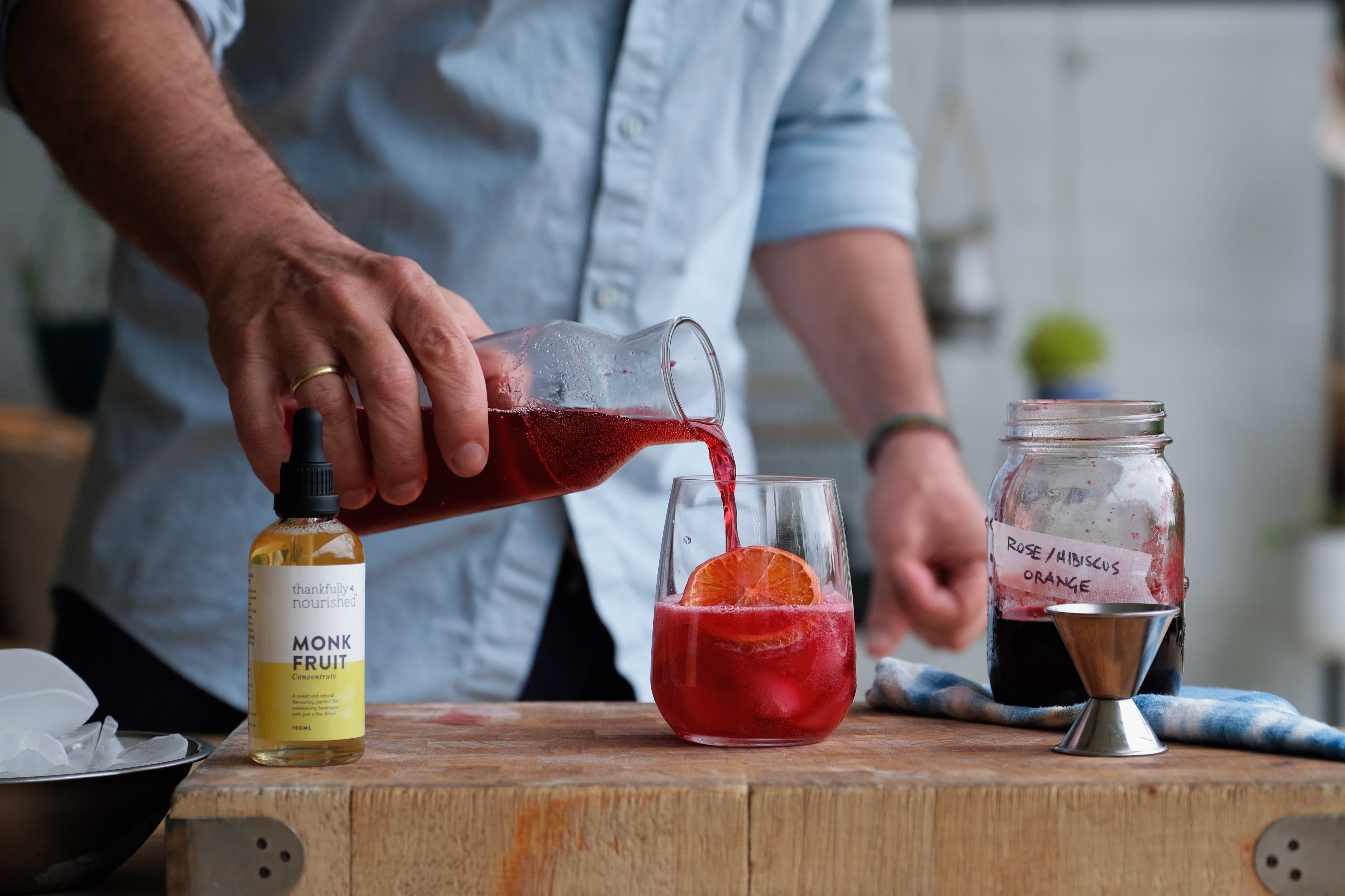 Rose, Hibiscus and Orange Zest Soda